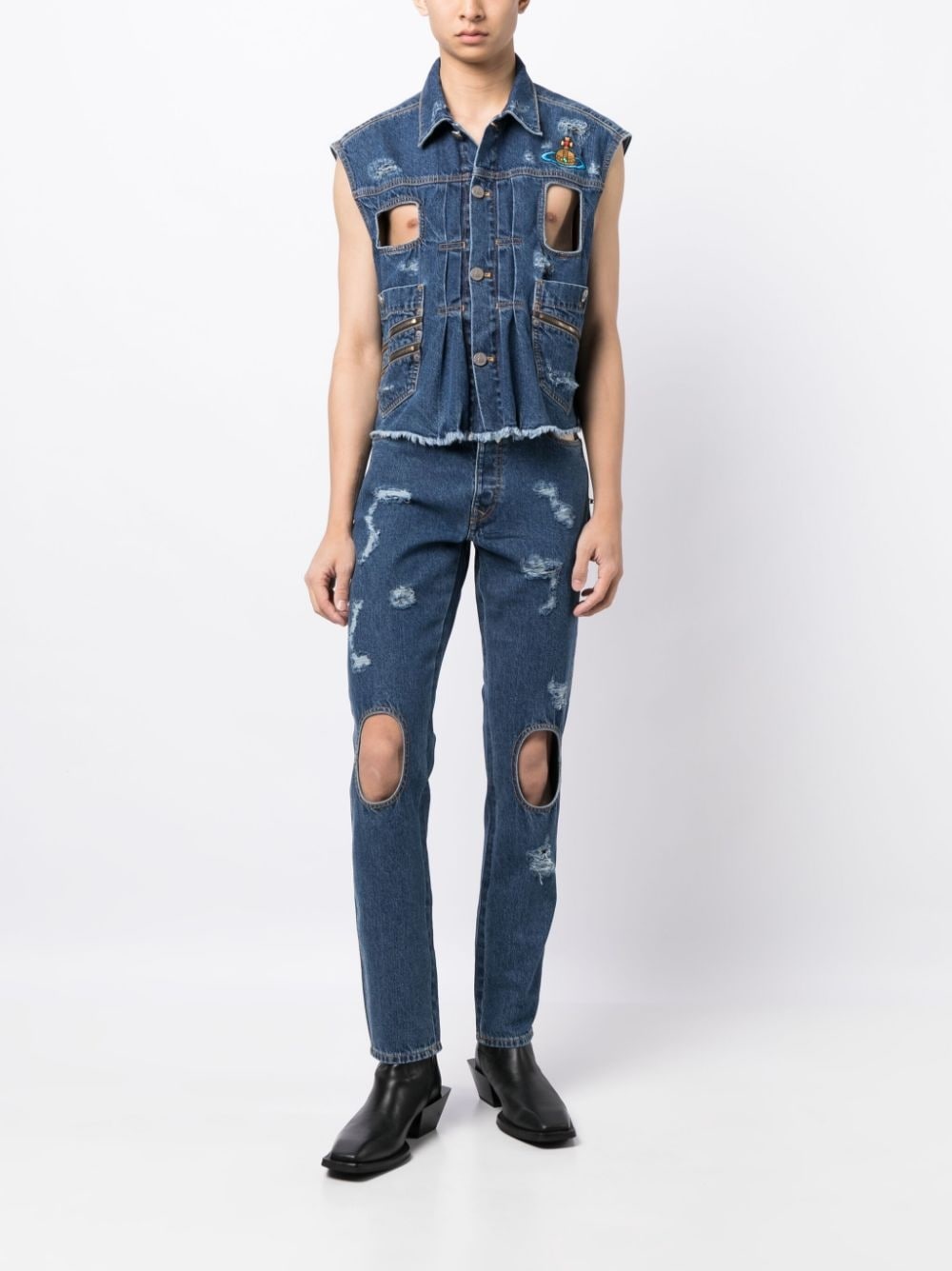 mid-rise straigh-leg jeans - 2
