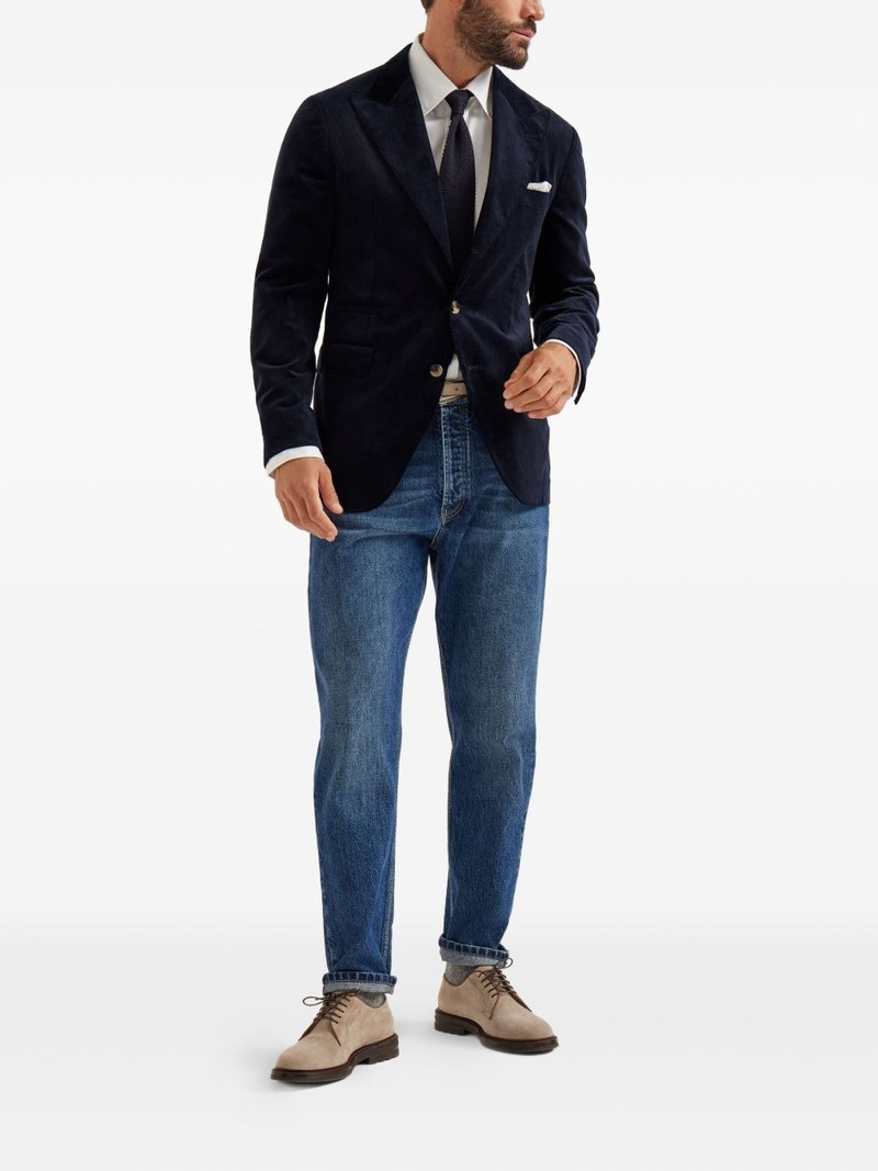 Brunello Cucinelli velvet two-button blazer outlook