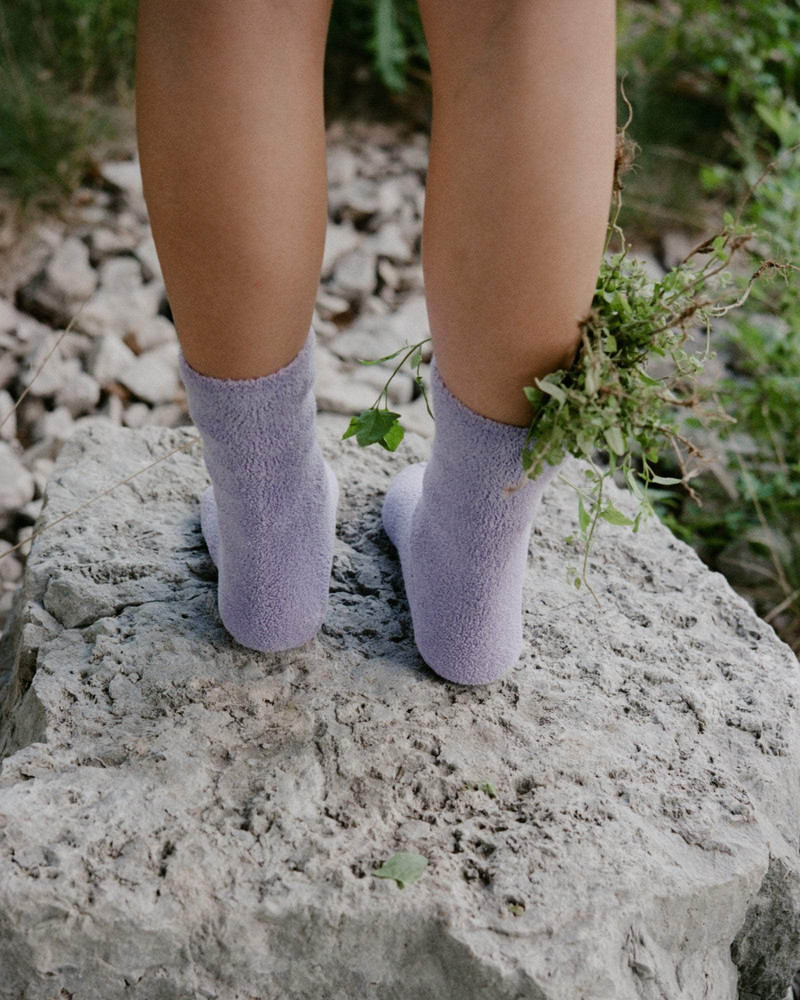 BASERANGE Buckle Overankle Socks - Textured Organic Cotton outlook