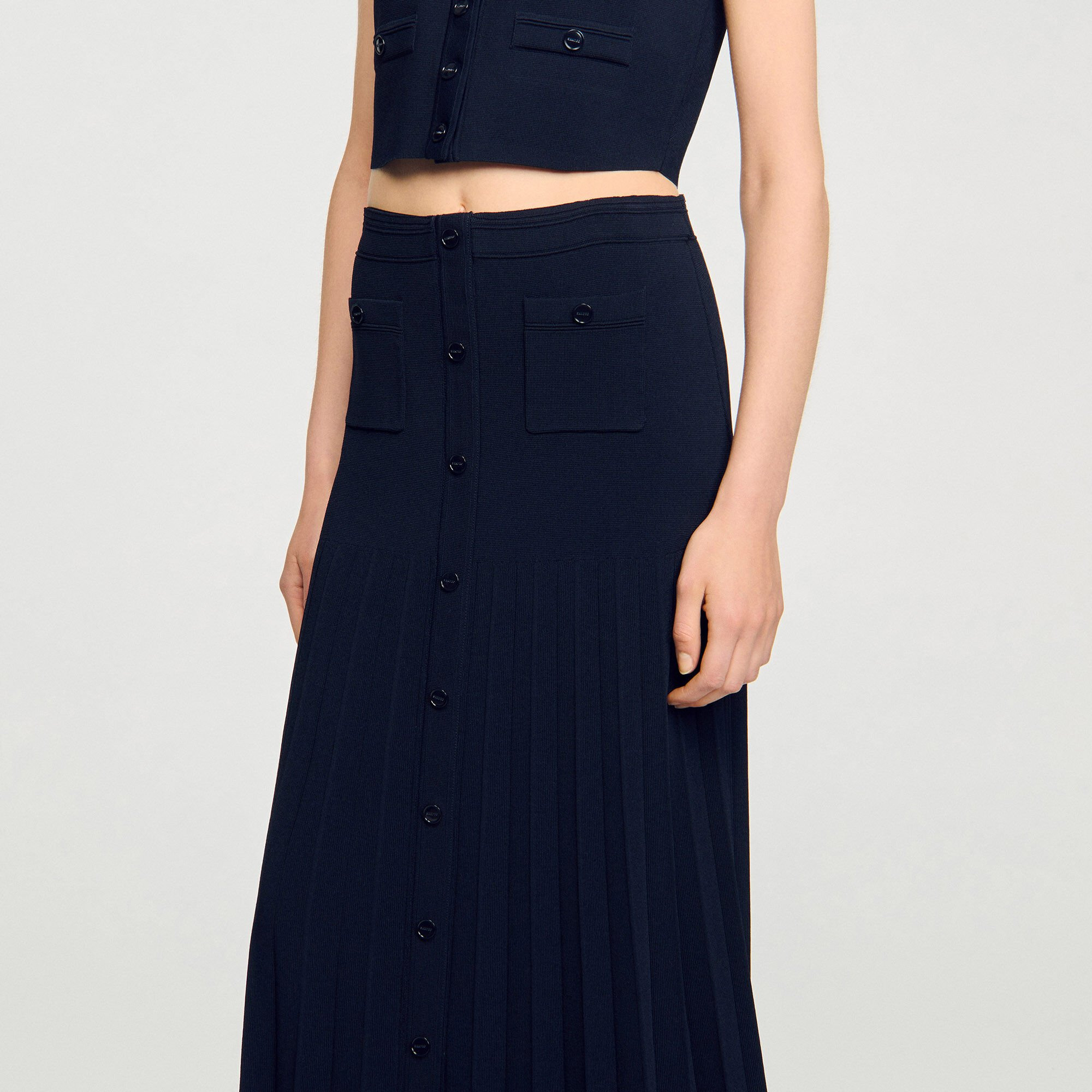 MAXI TWO-TONE KNIT SKIRT - 3