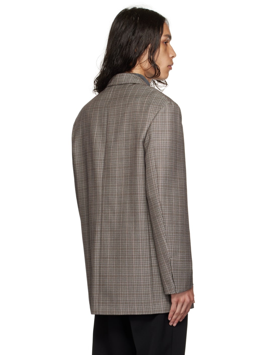 Gray Check Blazer - 3