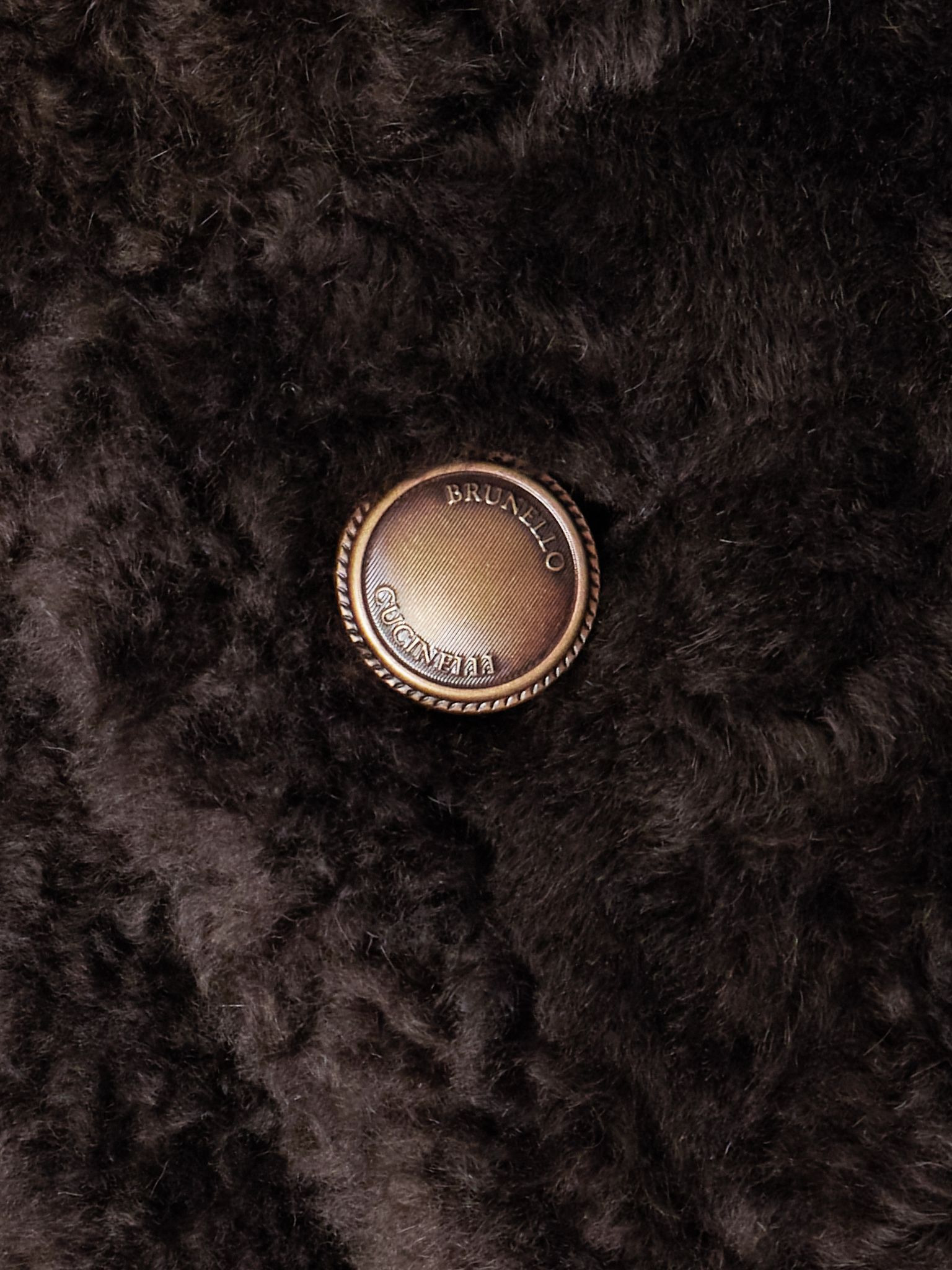 Double-breasted reversible shearling jacket Brown - 5