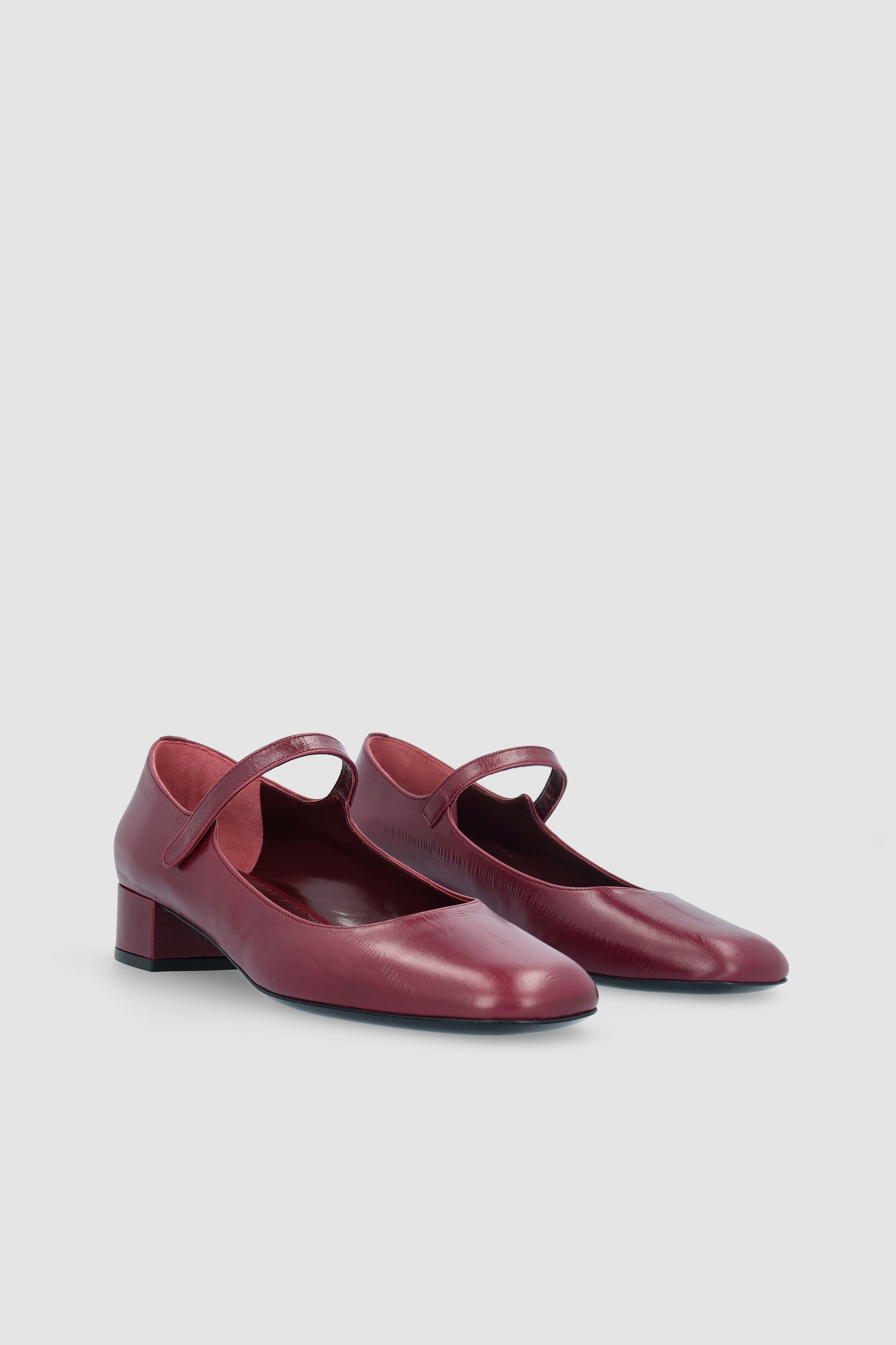 GINNY SOUR CHERRY EEL EMBOSSED LEATHER MARY JANE PUMP - 2