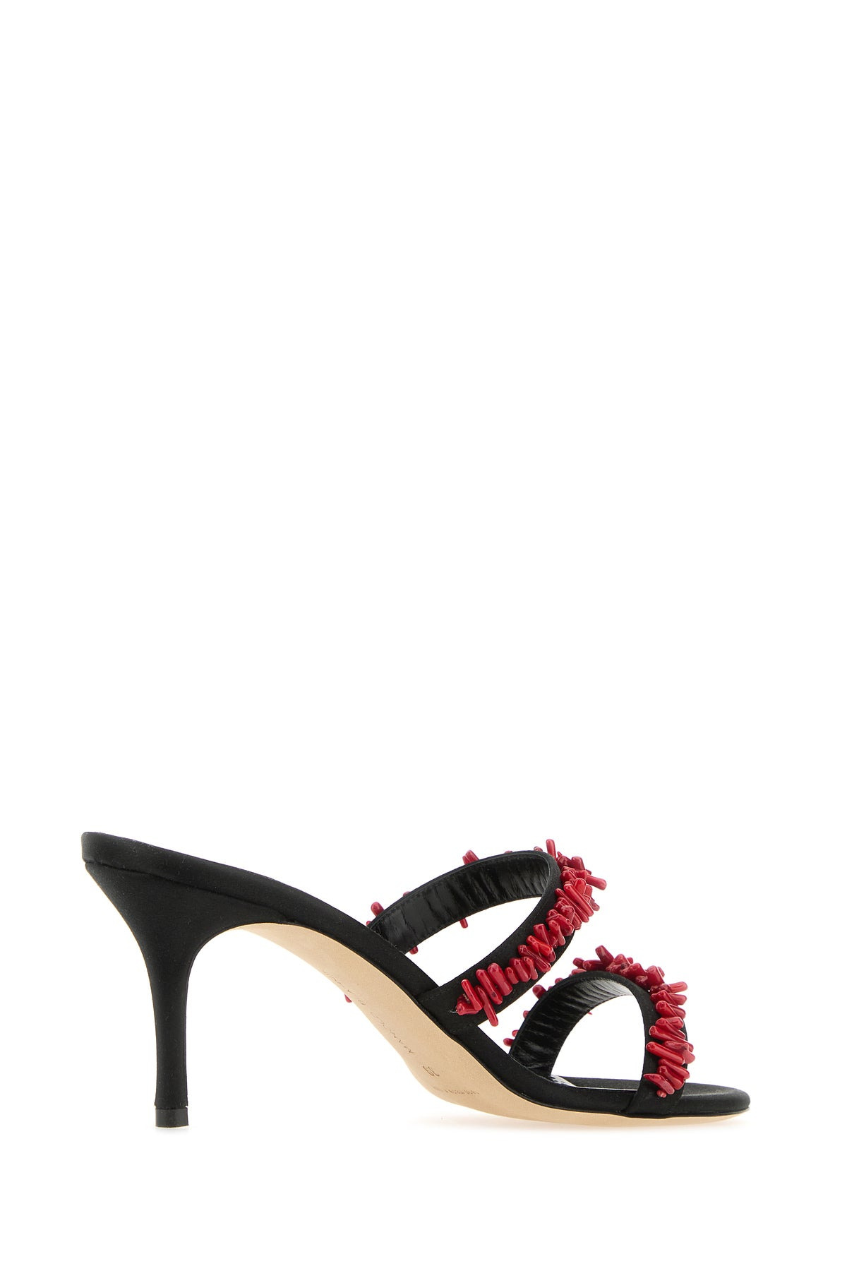 Black satin Clorette mules - 3