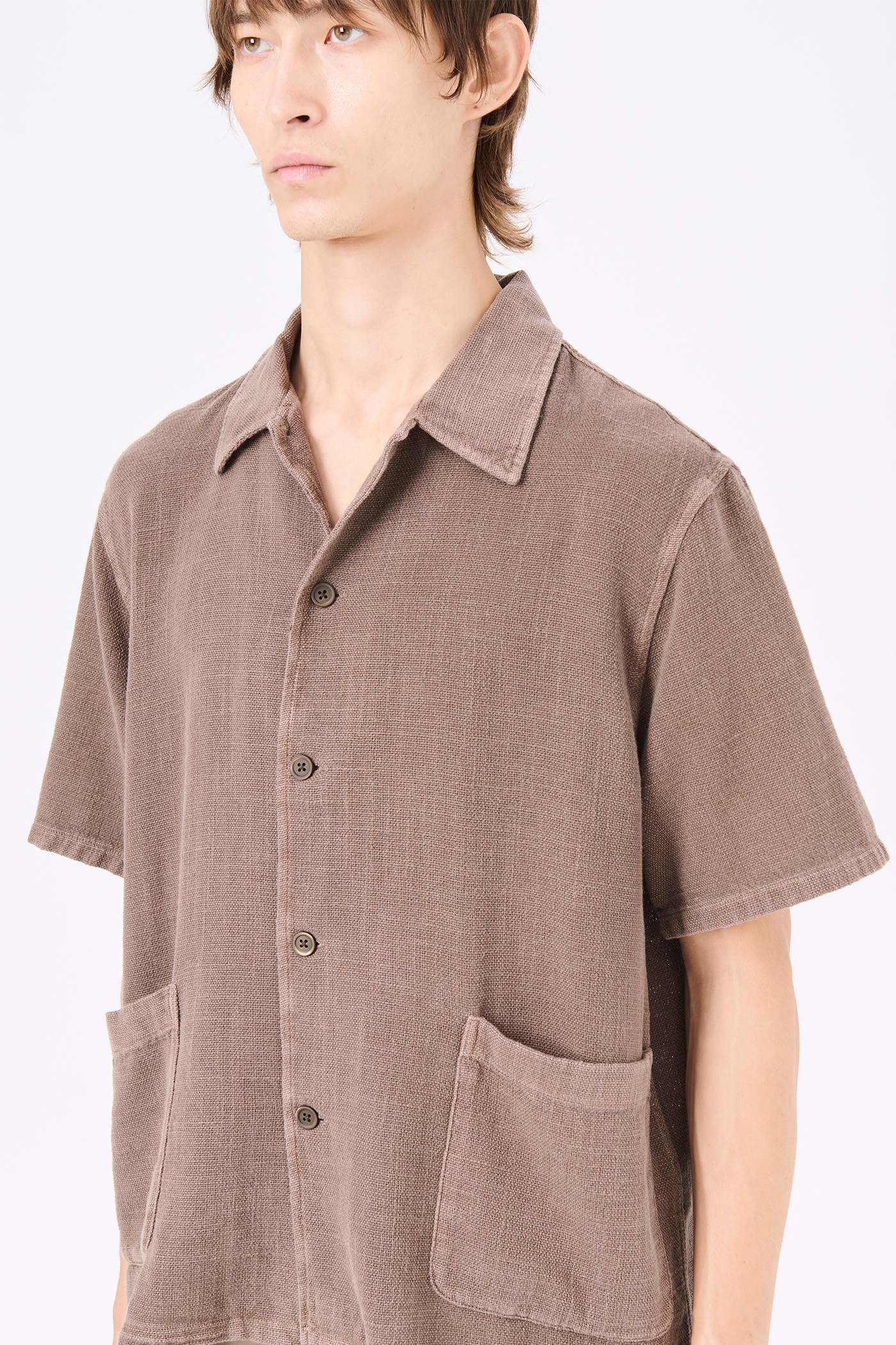 Elder Shirt Shortsleeve Brown Sparse Panama - 6