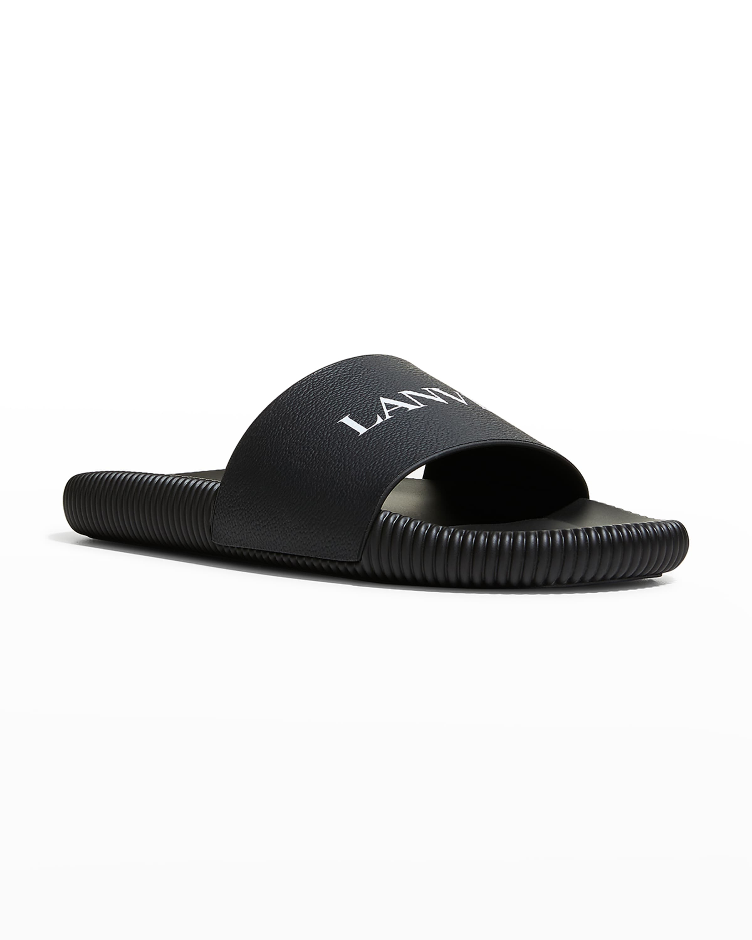 Men's Logo Leather Slide Sandals - 2