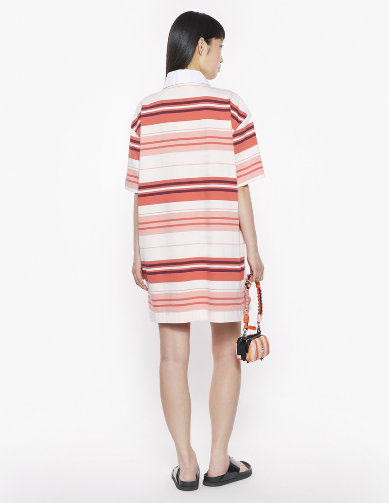 MAISON KITSUNE LABEL MULTI STRIPES POLO DRESS 5
