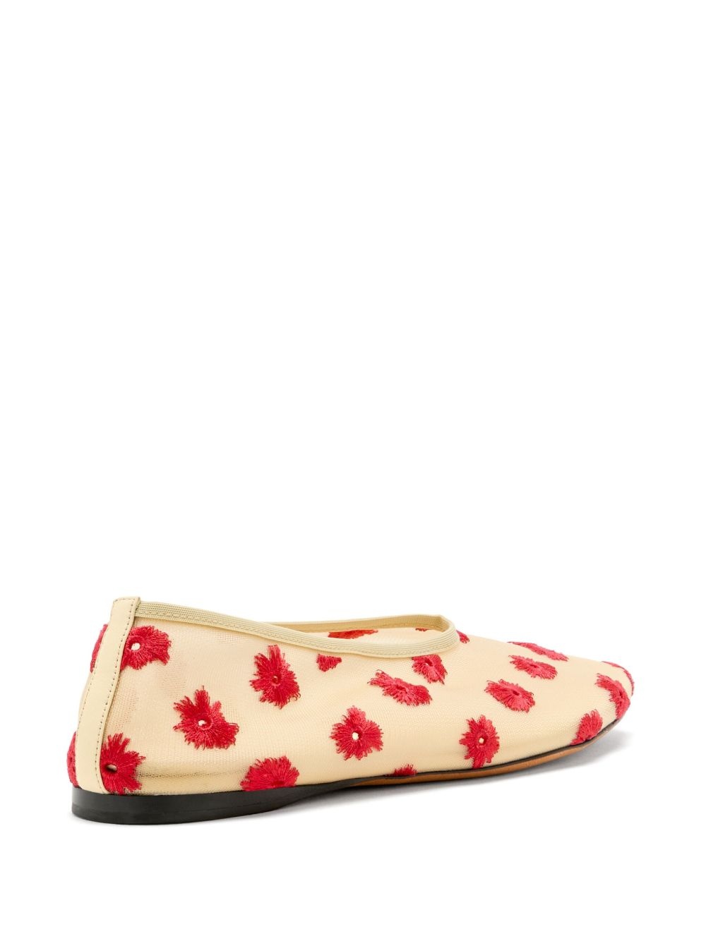 Tee floral-embroidered ballet flats - 3