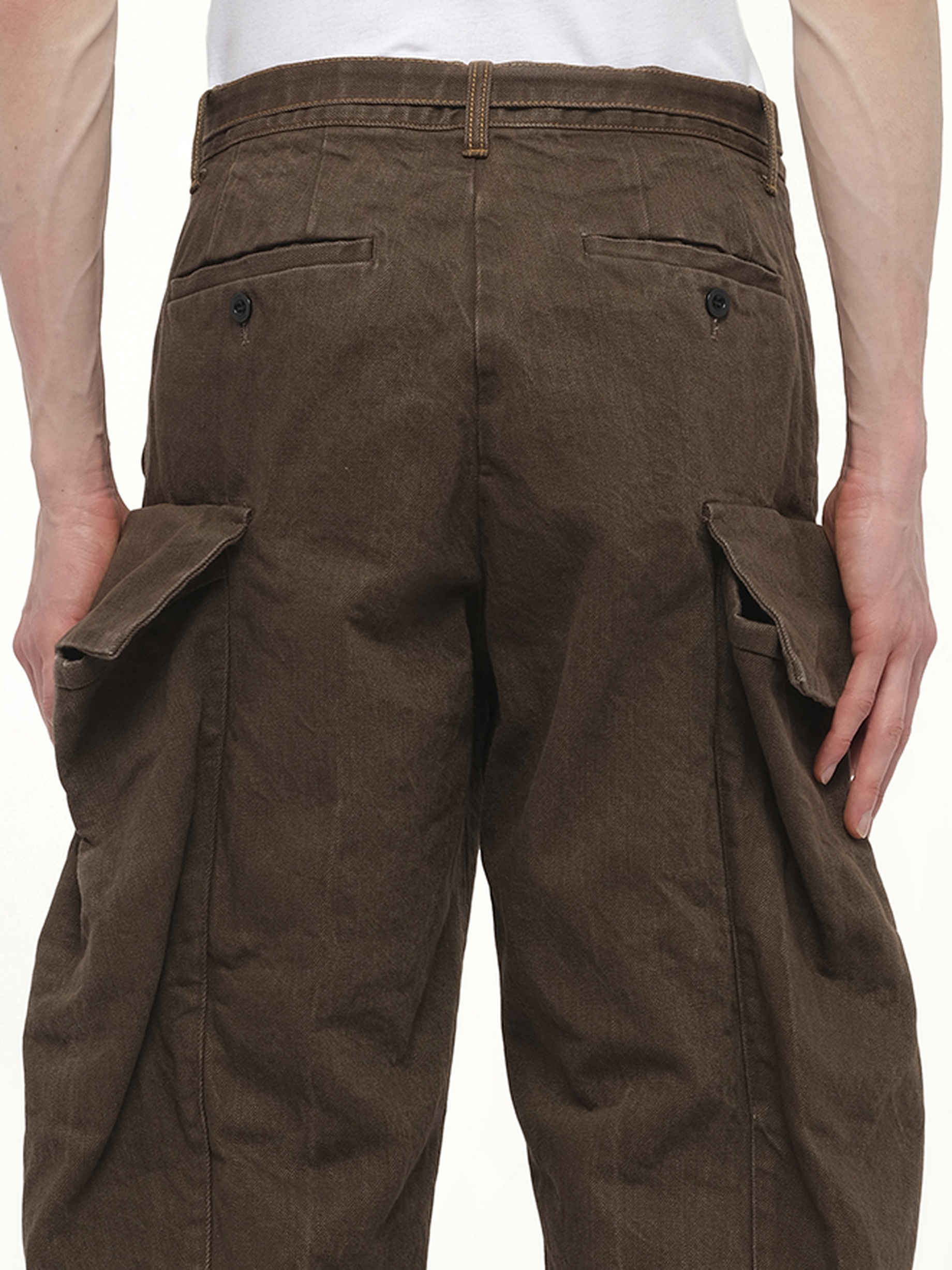 Denim Pants in Brown - 3