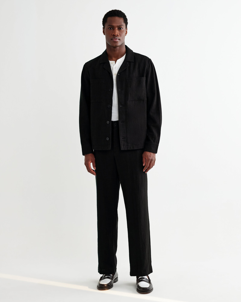 Bayham - Black Linen-Cotton Relaxed Fit Trousers 3