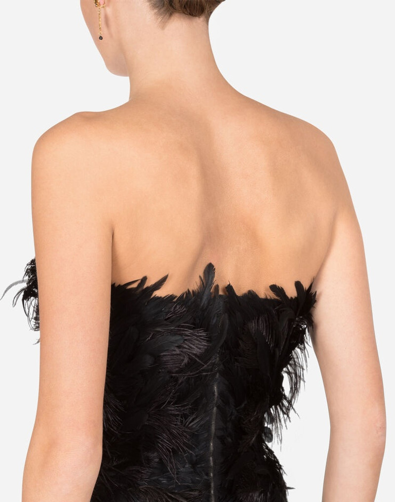 Feather bustier with crystal rhinestone decoration 5