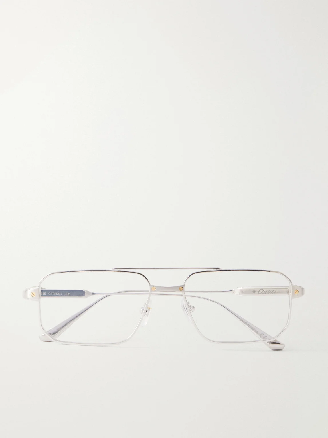 Santos de Cartier Aviator-Style Silver-Tone Glasses - 1