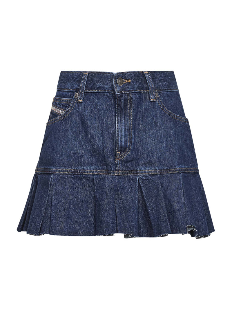 Blue denim De-Reen pleated mini skirt 1