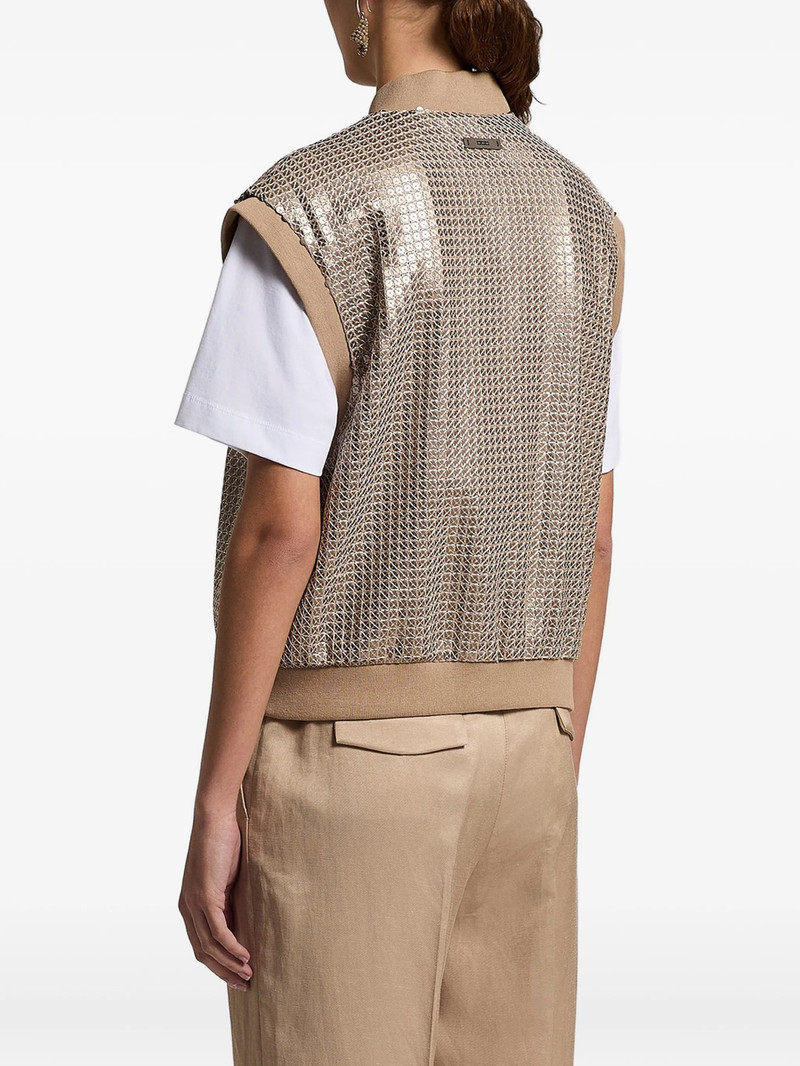Peserico Sequin-embellishment Zip-up Gilet 3