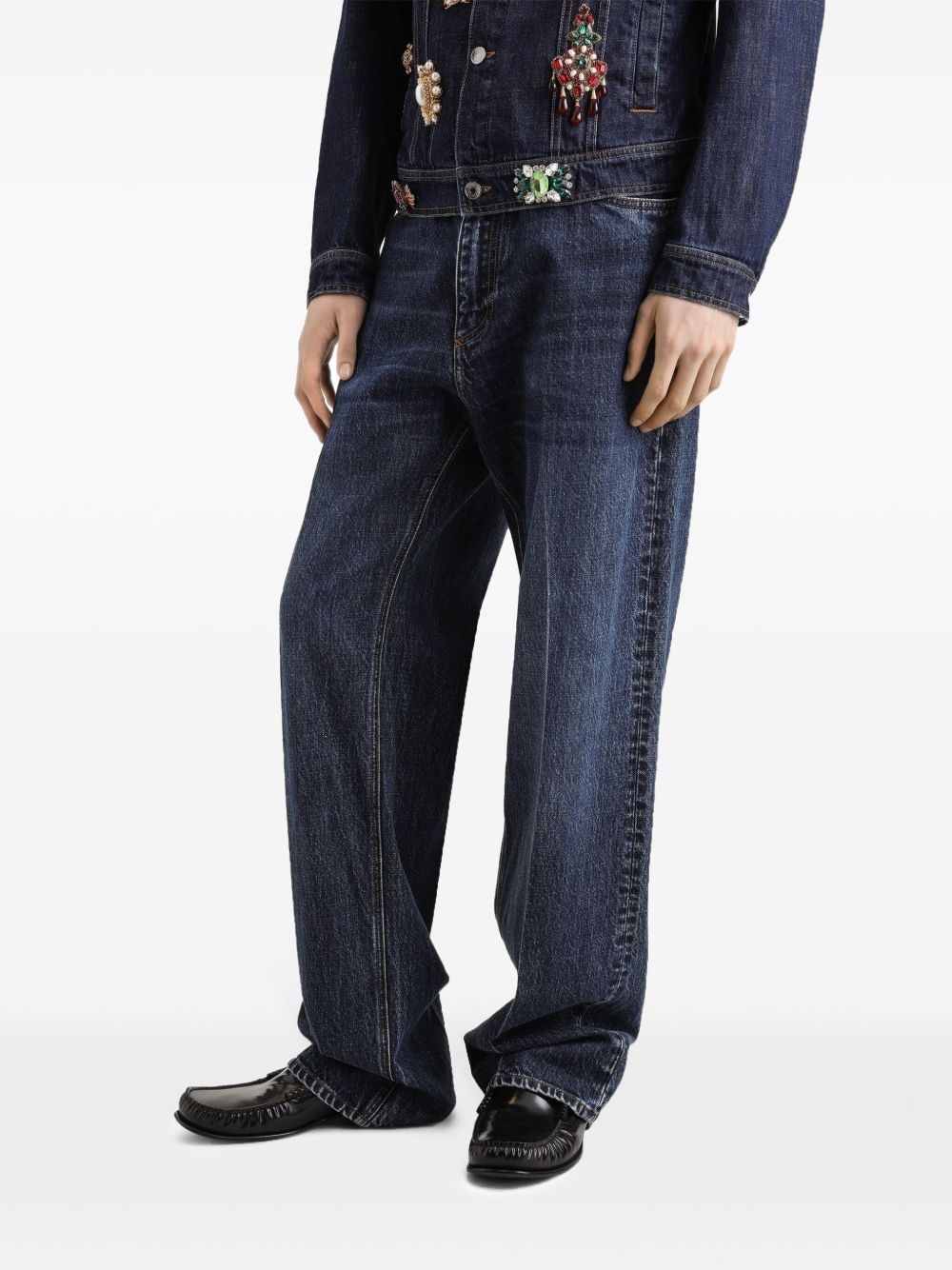 embroidered loose-fit jeans - 4