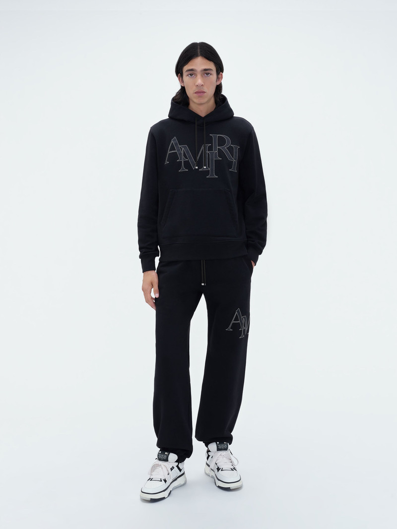 AMIRI AMIRI STAGGERED LOGO HOODIE outlook
