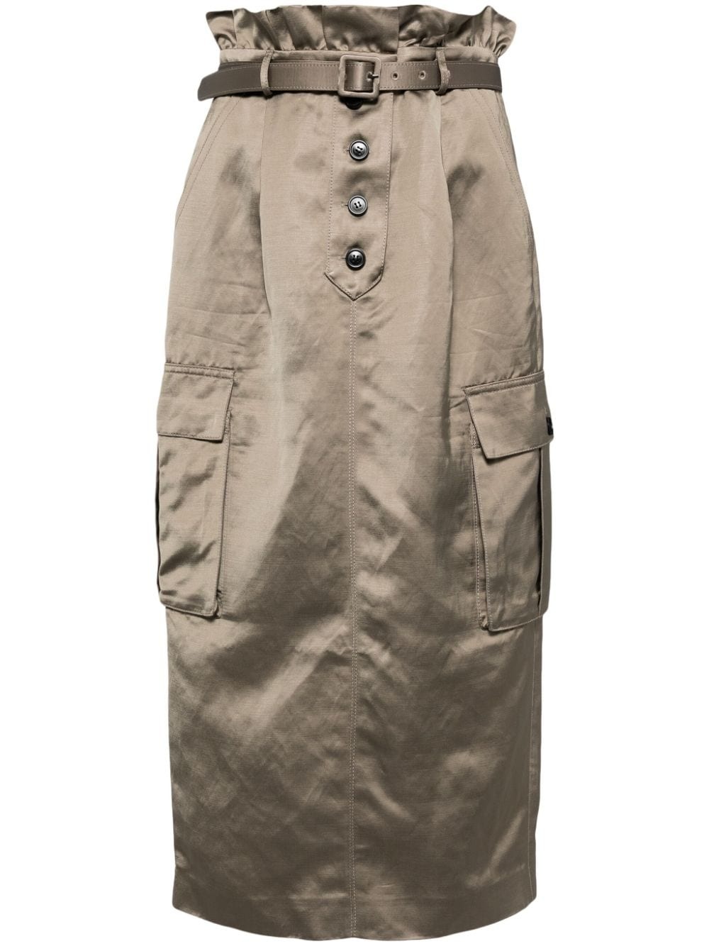 satin cargo midi skirt - 1