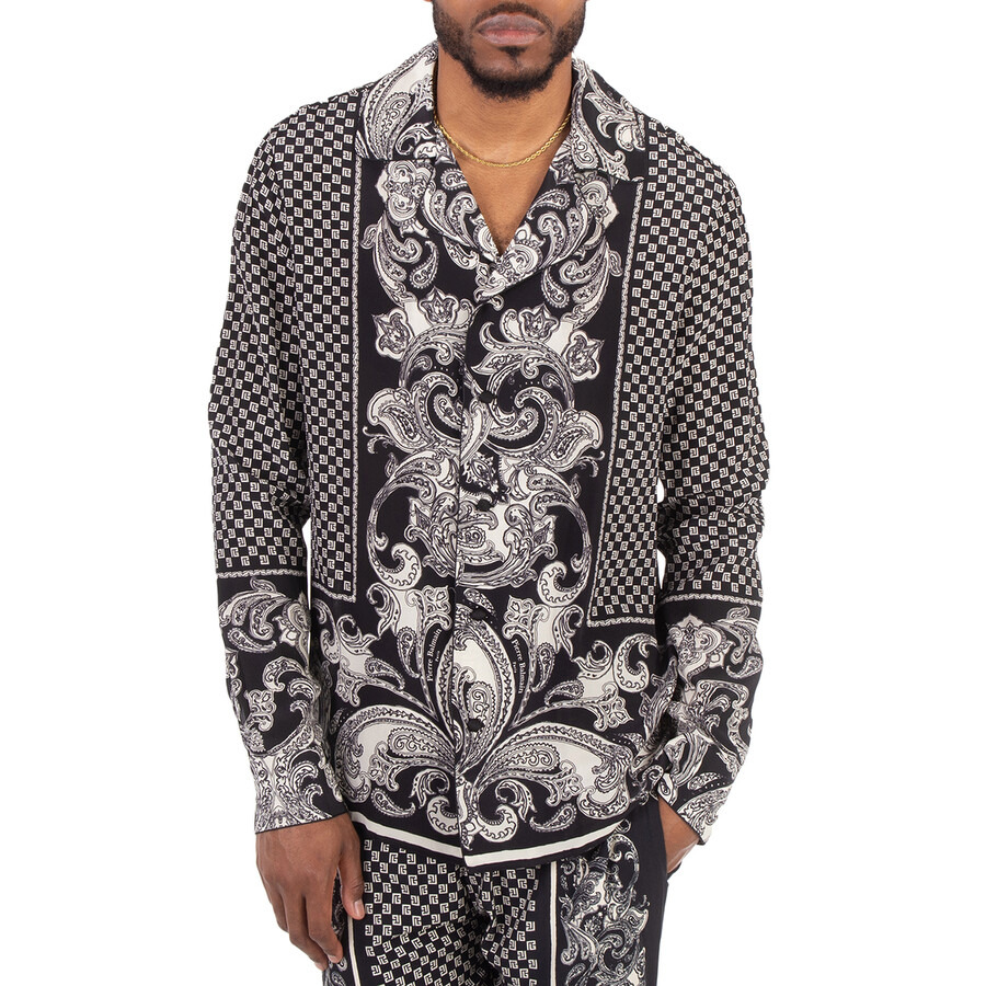 Balmain Monogram-Print Silk Shirt - 3