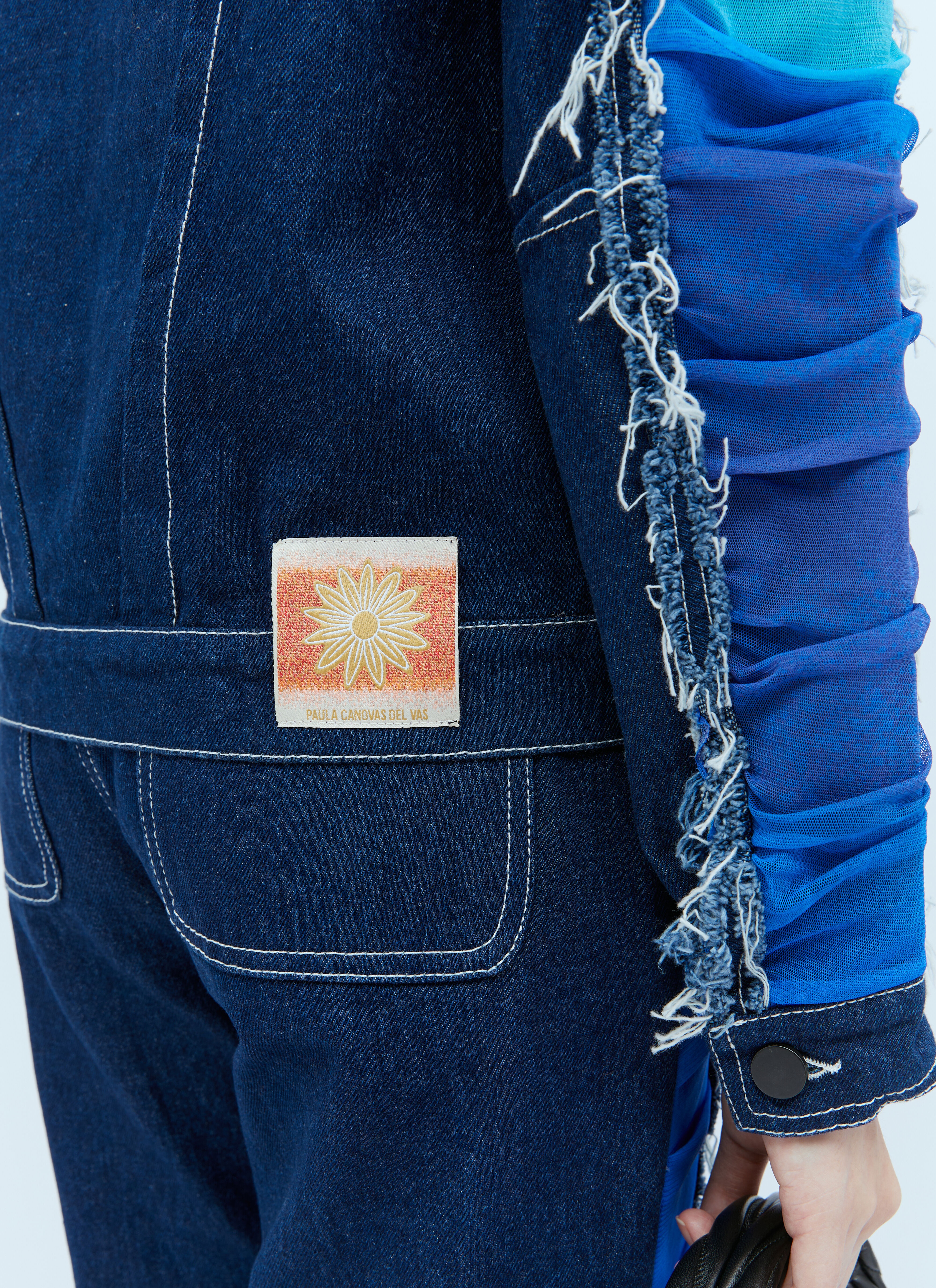 Mesh Construction Denim Jacket - 3