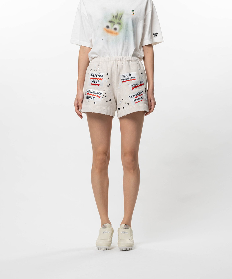 Embellished Sticker Sweat Shorts 3