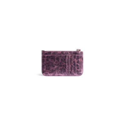 BALENCIAGA Women's Le Cagole Long Coin And Card Holder With Leopard Print in Pink outlook