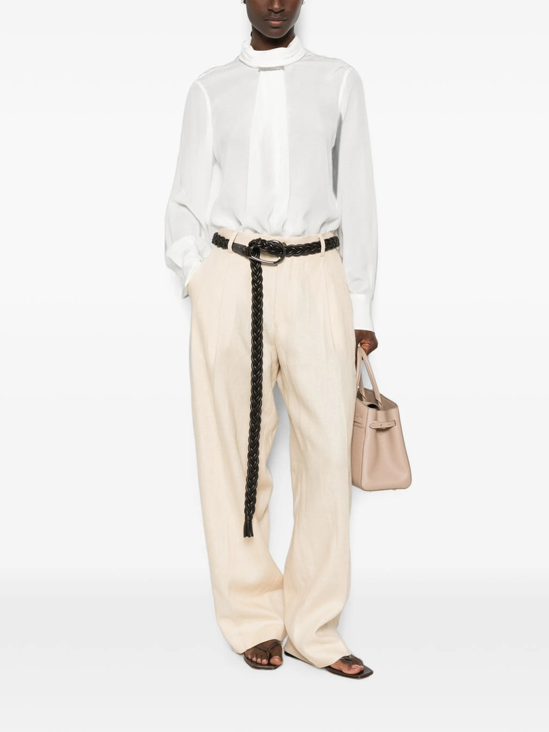 Brunello Cucinelli Monili-embellished Silk Blouse - 1
