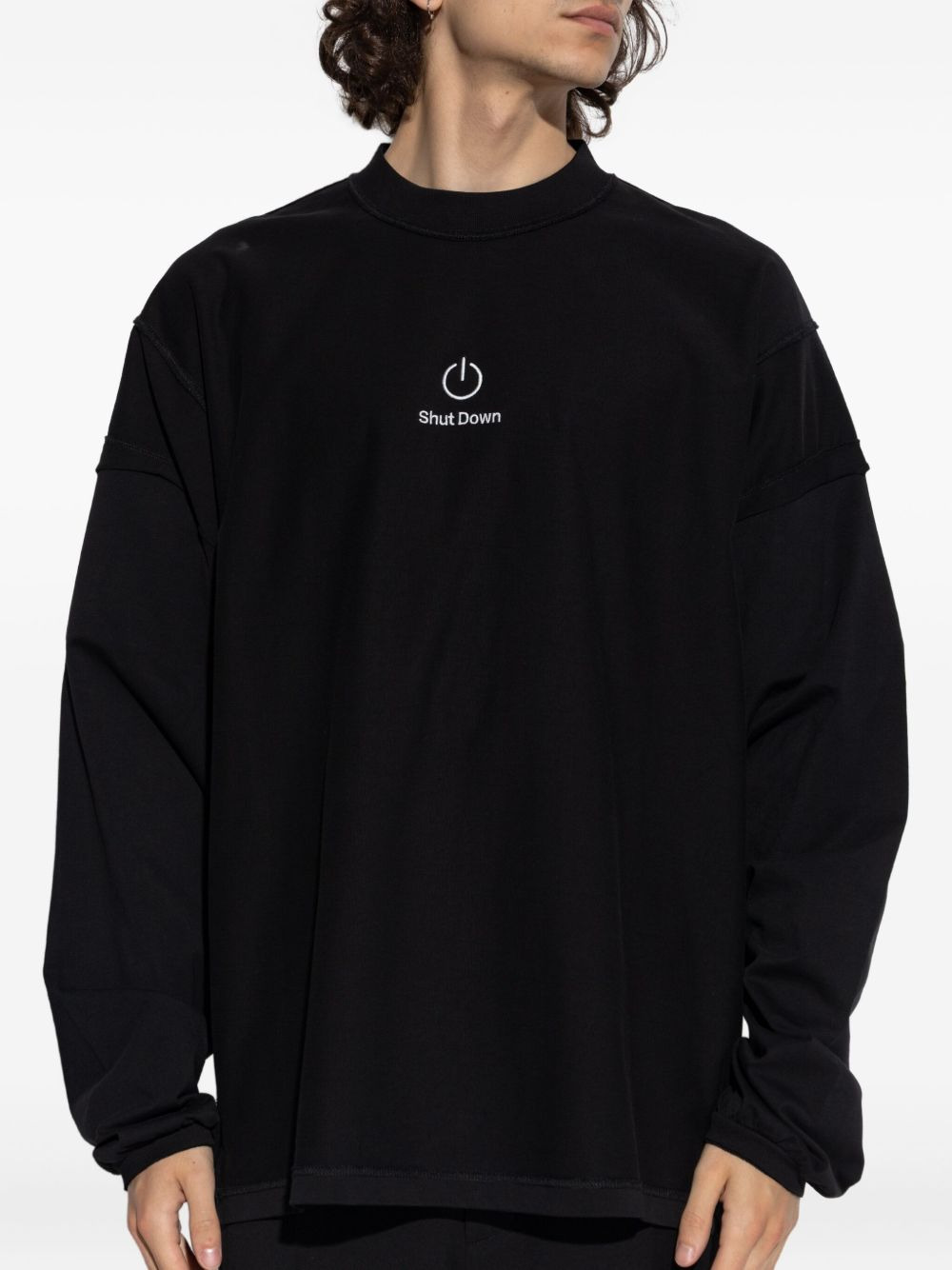embroidered cotton T-shirt - 4