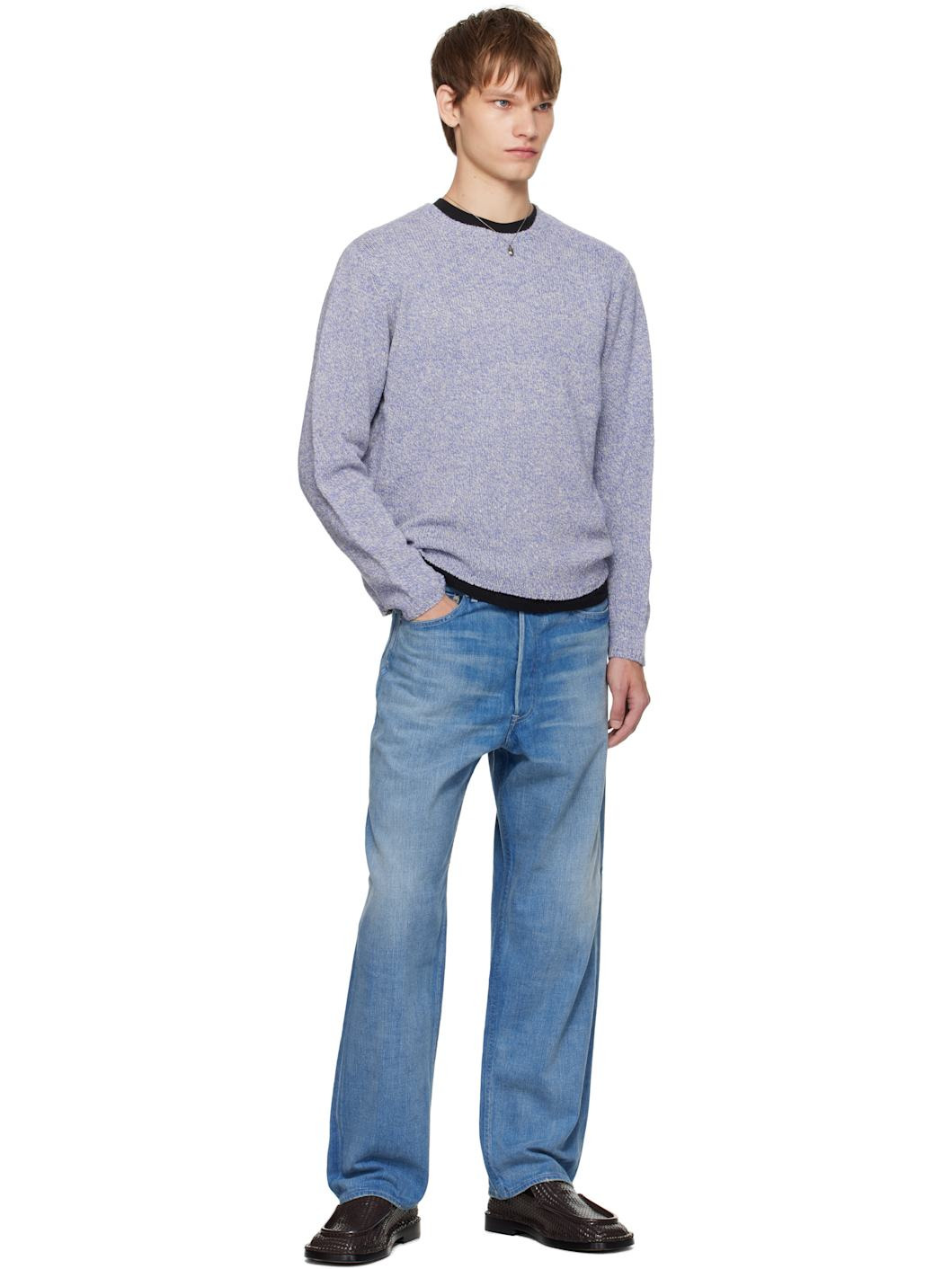 Purple Airy Silk Wool Knit Sweater - 4