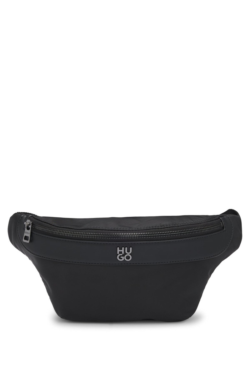 TWILL BELT BAG WITH STACKED-LOGO TRIM - 1