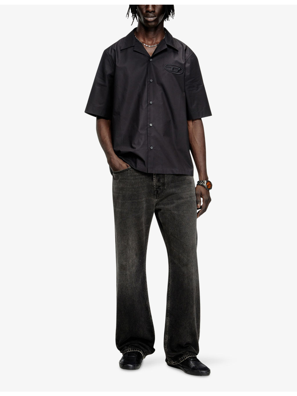 S-Mac-Pcal Logo-Embroidered Cotton-Poplin Shirt - 2