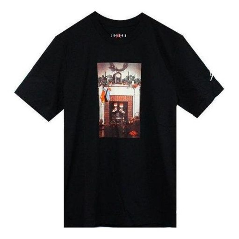 Air Jordan Chimney Tee Printing Short Sleeve Asia Edition Black CI1328-010 - 1