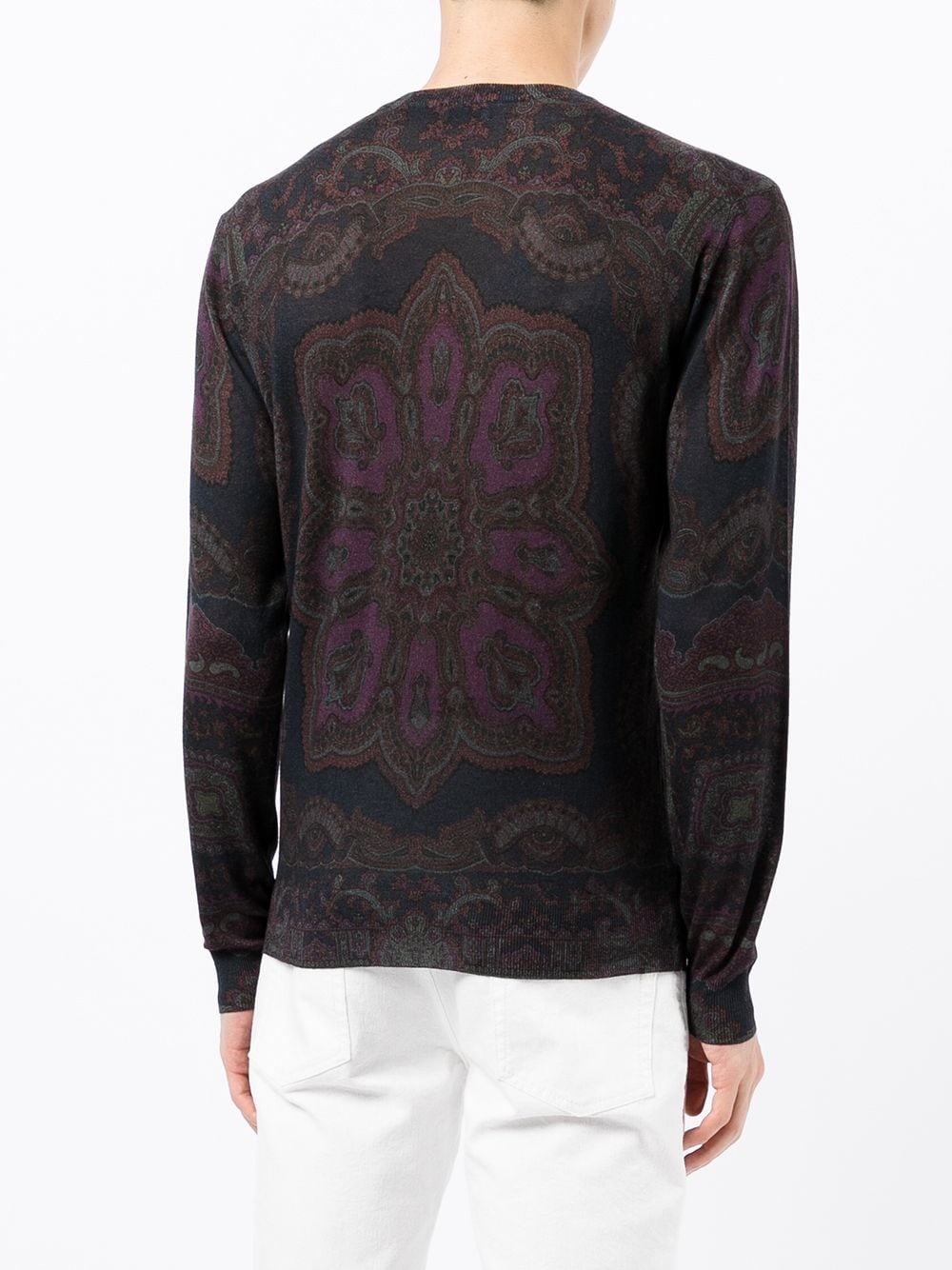 paisley-print knitted jumper - 4