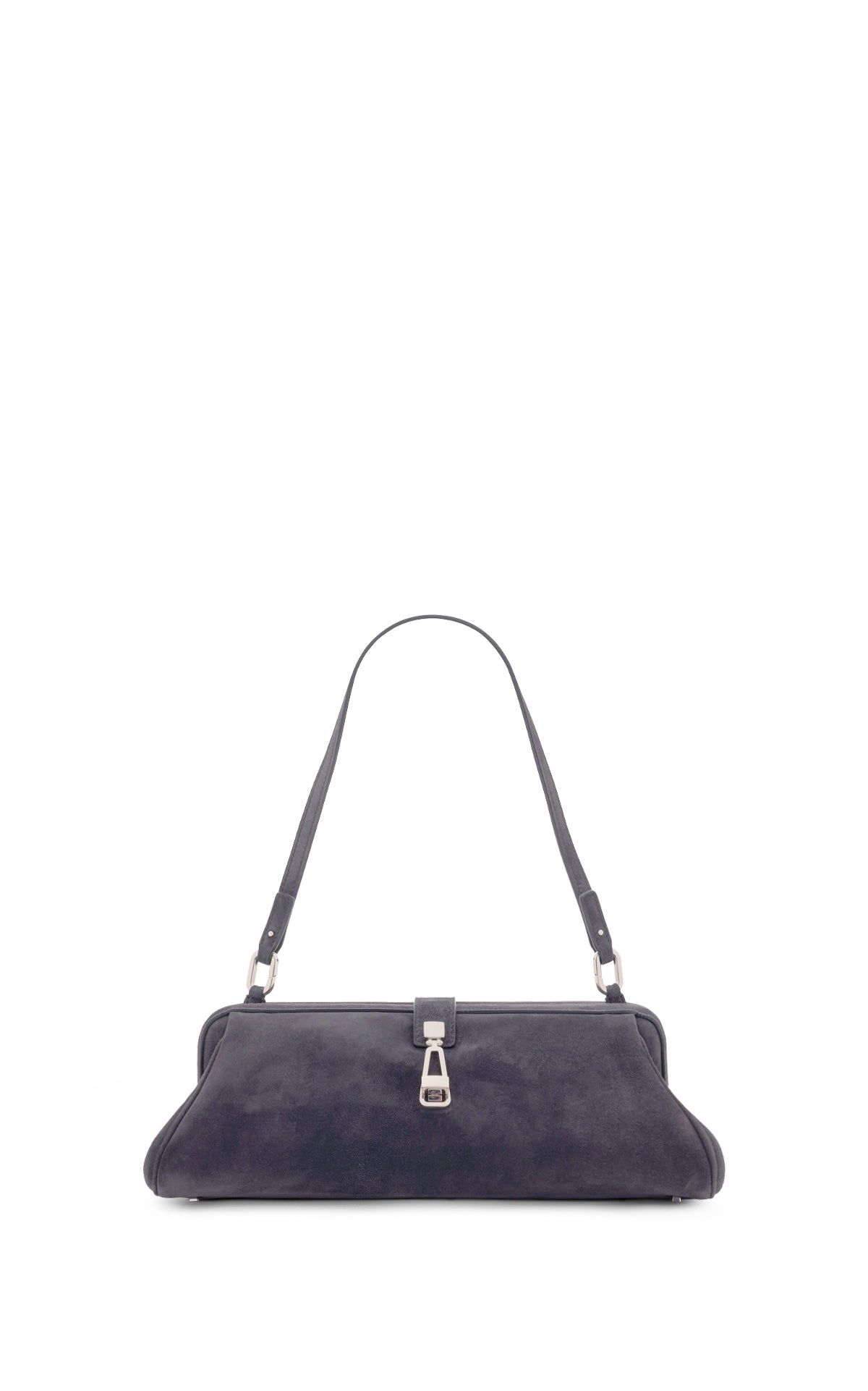 Paola Clutch in Dark Grey Suede - 3
