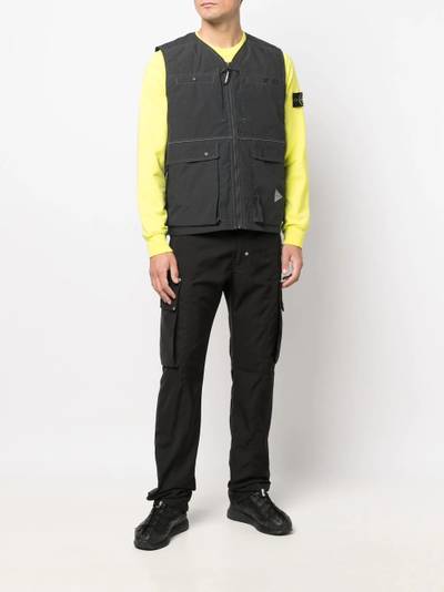 and Wander contrast stitching zip-up gilet outlook