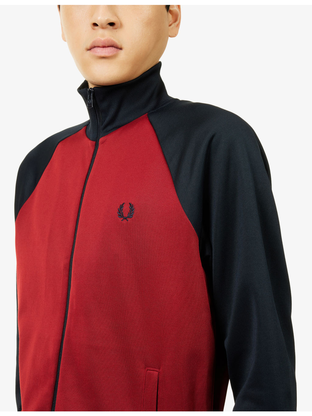Logo-Embroidery Contrast Track Woven Jacket - 5