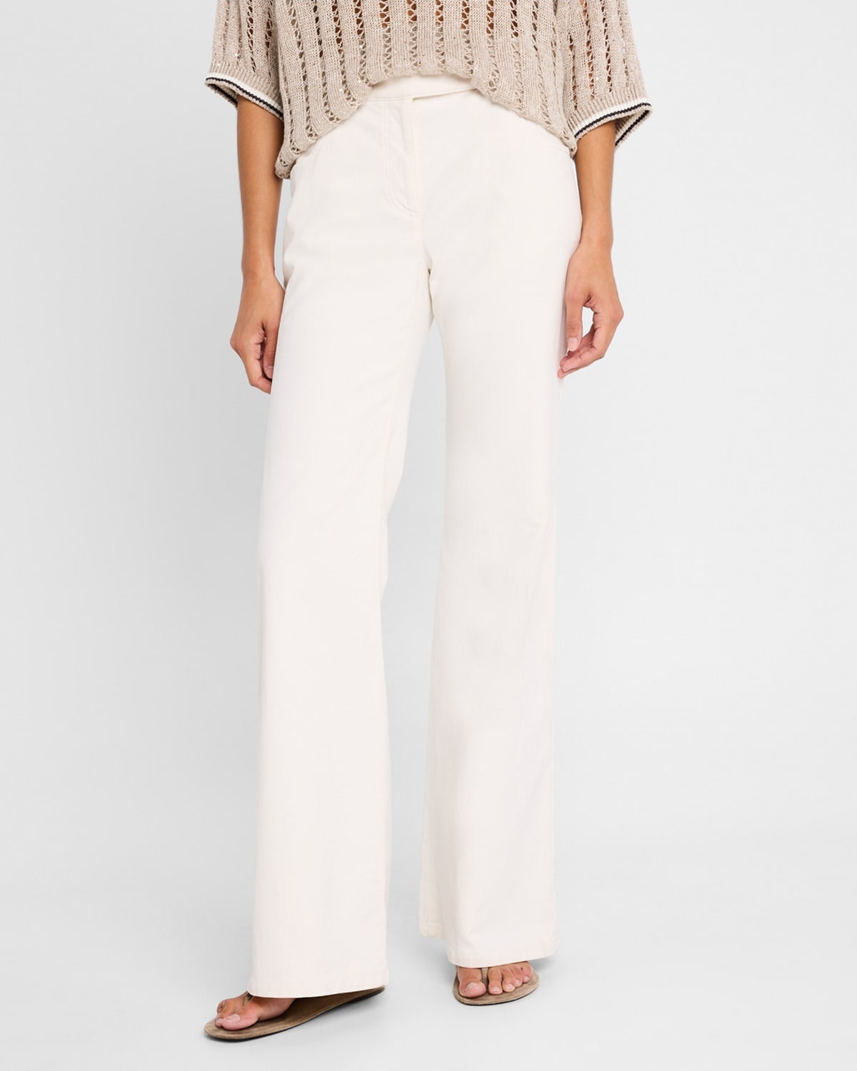 Mid-Rise Stretch Flare Jeans - 4