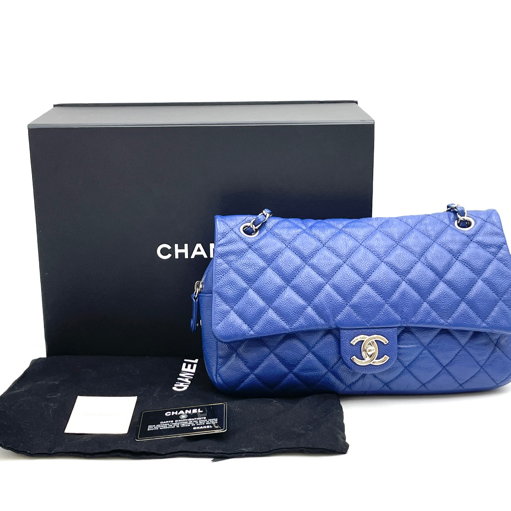 Chanel No. 18 Cobalt Blue Caviar Seasonal Classic Flap Bag Jumbo - 15