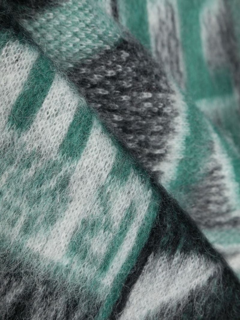 intarsia-knit logo scarf - 3