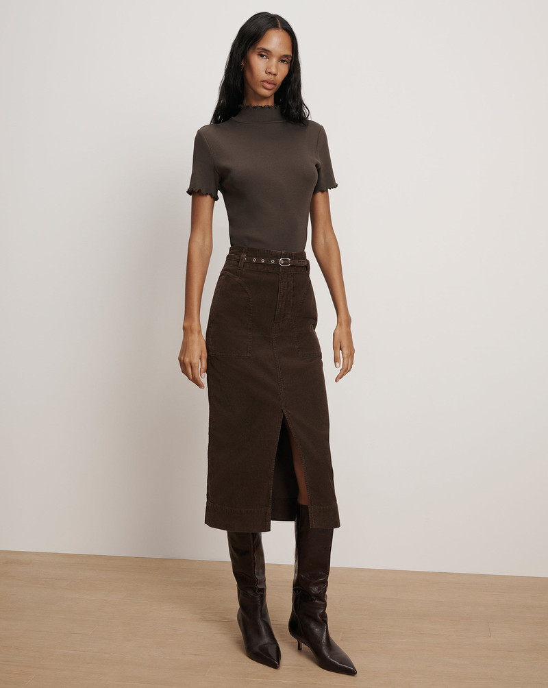 VERONICA BEARD PAVANA CORDUROY MIDI SKIRT outlook