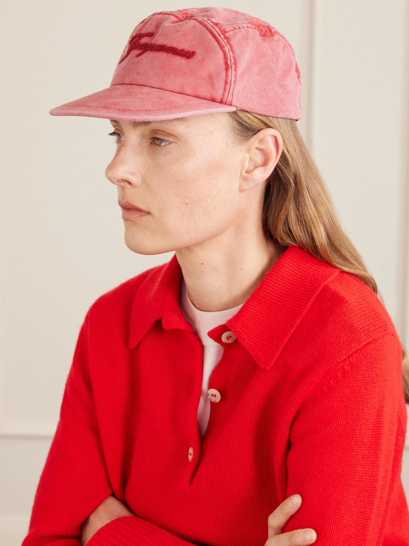 JACQUEMUS Gardian Embroidered Cotton Baseball Cap outlook