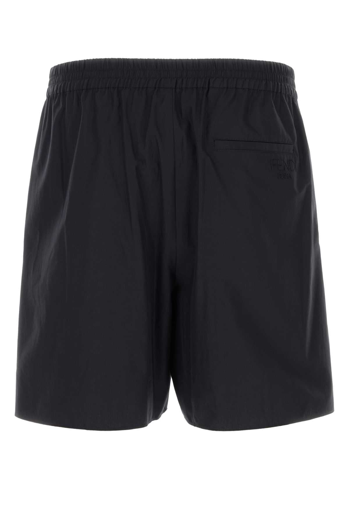 ハーフ・ショートパンツ Fendi Black Poplin Bermuda Shorts FENDI Fendi Men Black Poplin Bermuda Shorts | luosophy