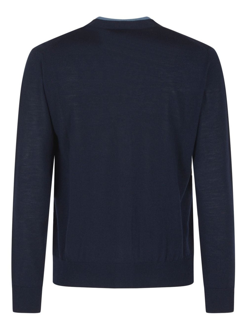 Canali striped-trim cardigan outlook