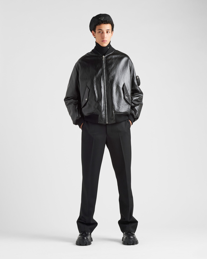Prada Nappa leather bomber jacket outlook