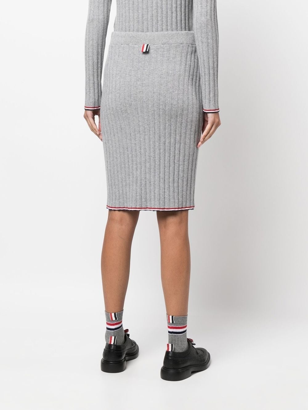 ribbed-knit cashmere pencil skirt - 4