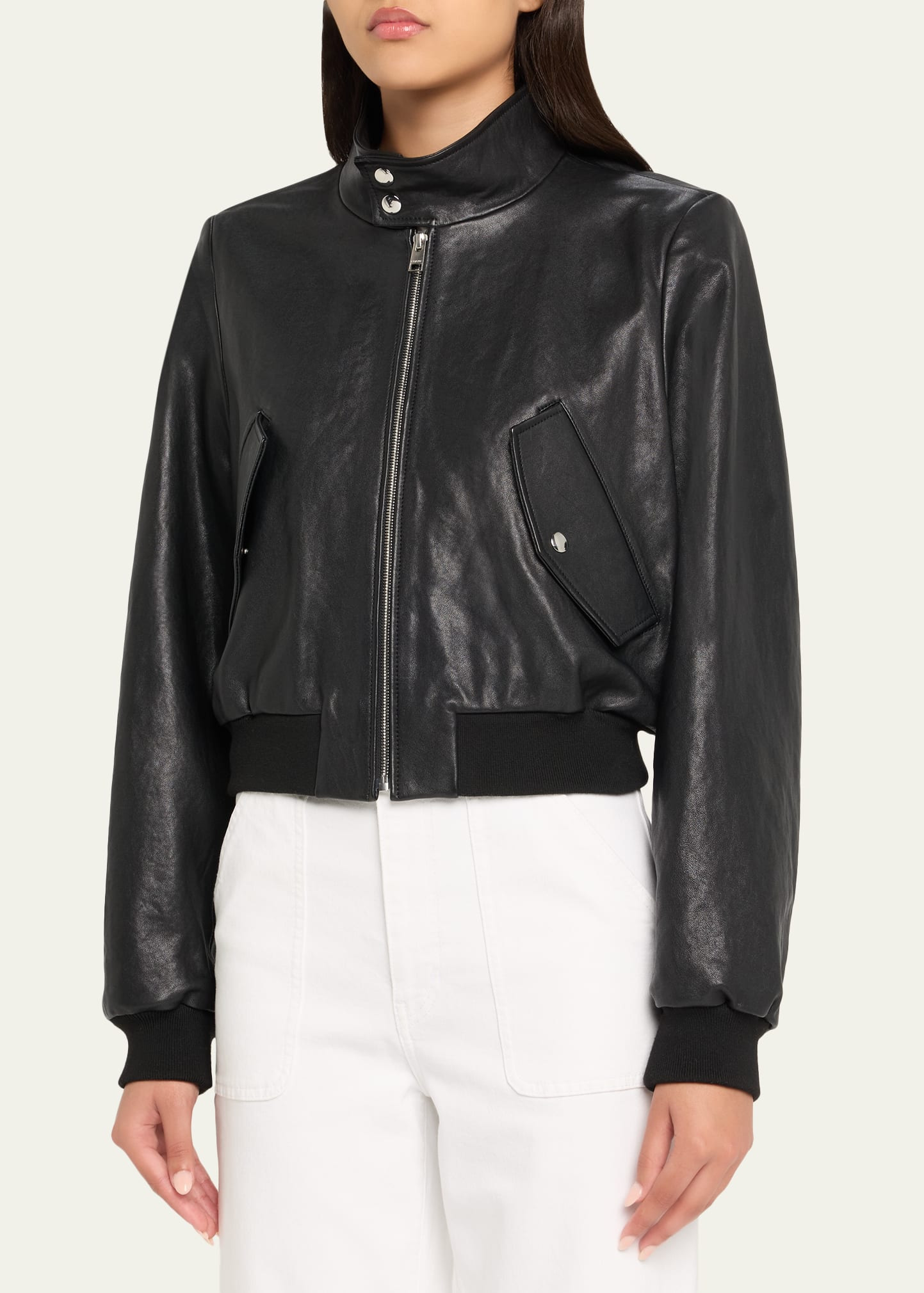 The Leather Harrington Bomber Jacket - 4