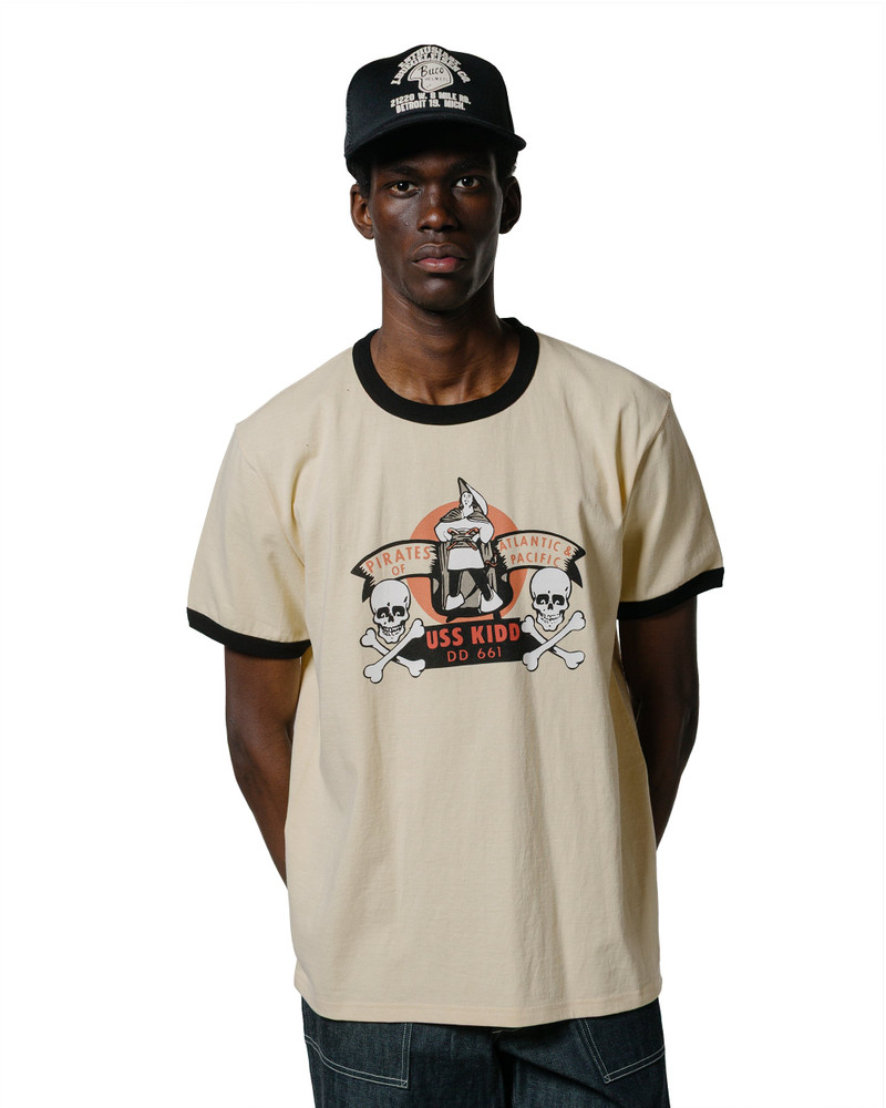 The Real McCoys MC25005 Military Tee / USS Kidd Ecru/Black outlook