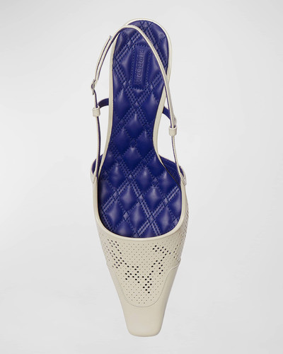 Burberry Chisel Perforated Kitten-Heel Slingback Pumps outlook
