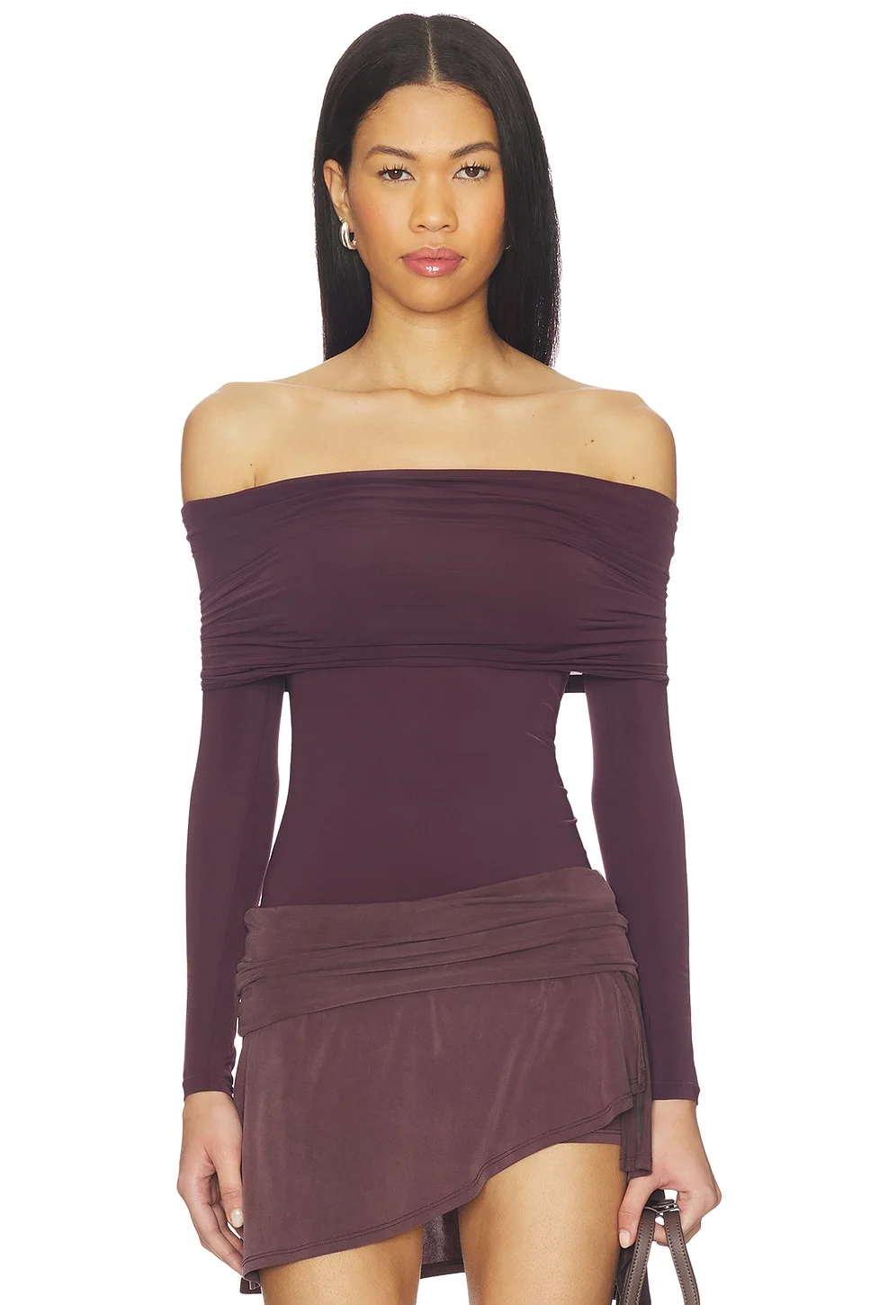 Sheer Drape Top Long Sleeves - 1