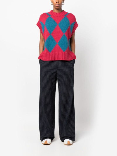 La DoubleJ argyle intarsia-knit vest outlook