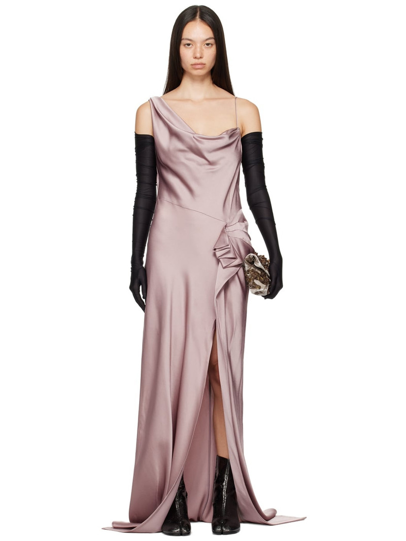 Pink Draped Maxi Dress 1